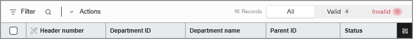 Examples of the icons for the import service tools.
